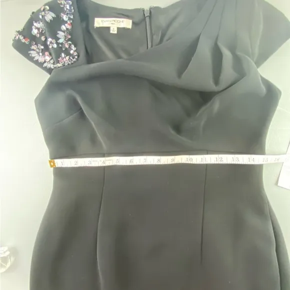NWT Evan Picone LBD Modern Matters with sparkling shoulder rhinestones, 6