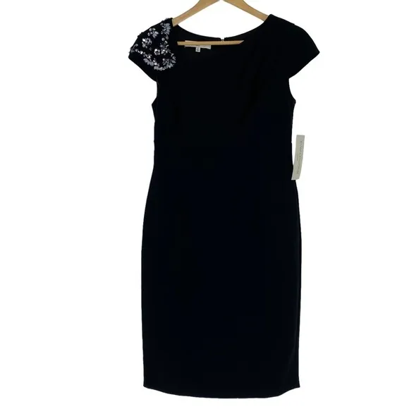 NWT Evan Picone LBD Modern Matters with sparkling shoulder rhinestones, 6