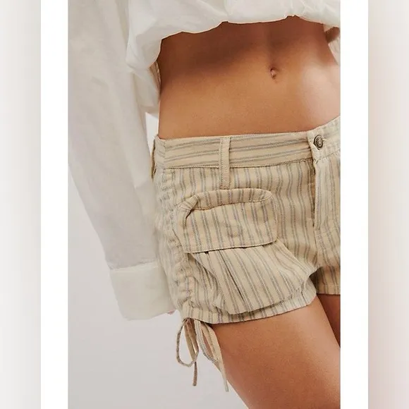 NWT! FP Free People Vixen Cargo Micro Shorts Sz 10