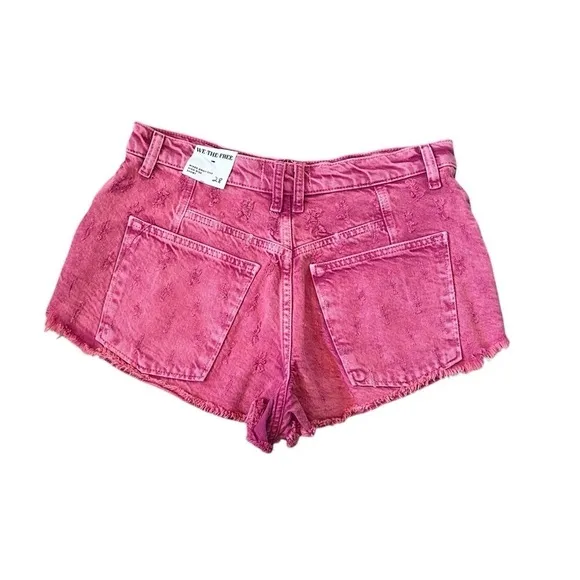NWT Free People Mixed Emotions High Rise Short in Dragonfruit Sorbet