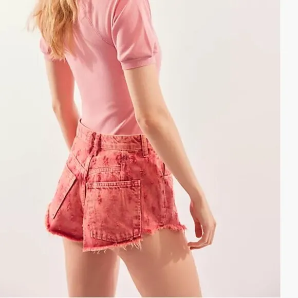 NWT Free People Mixed Emotions High Rise Short in Dragonfruit Sorbet