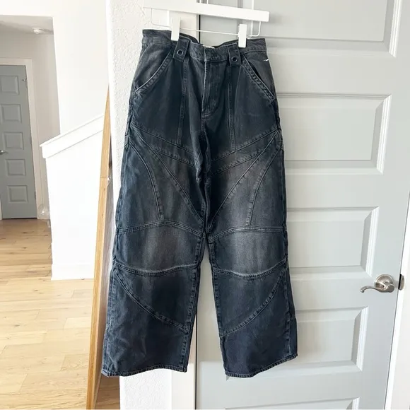 NWT Free People Unknown Reasons Moto Straight Boyfriend Jeans