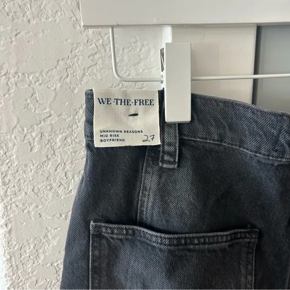 NWT Free People Unknown Reasons Moto Straight Boyfriend Jeans