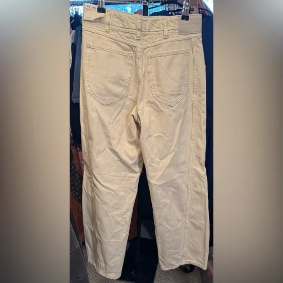 NWT Free People We the Free Aster Straight Leg Jeans - cream - 28S &amp; 31