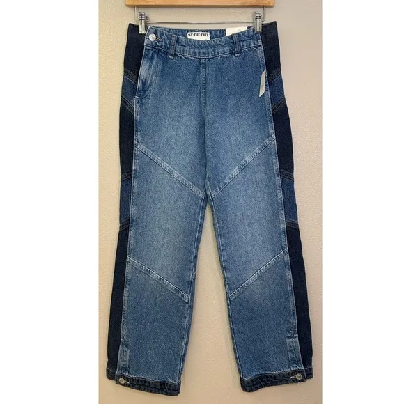 NWT Free People We The Free Moonlit Moto Slim Bootcut Jeans