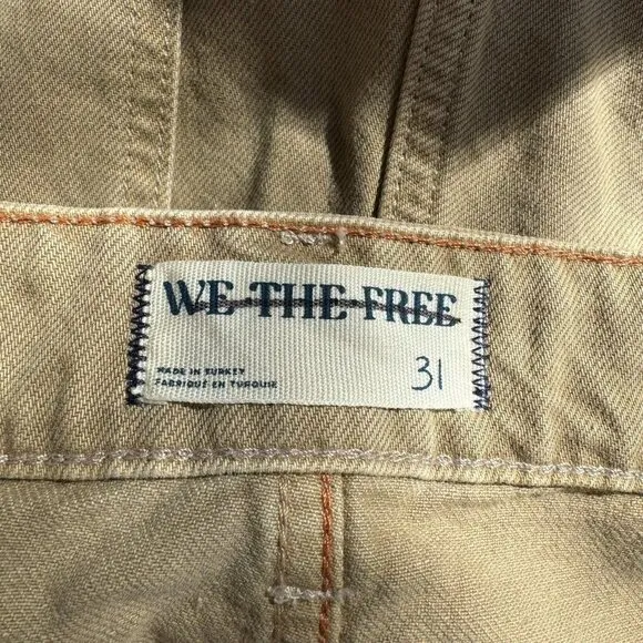 NWT Free People We The Free Palmer Shorts Denim Jean in Savannah Khaki