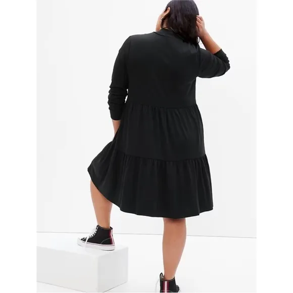 NWT GAP Modern Mockneck Tiered Mini Dress