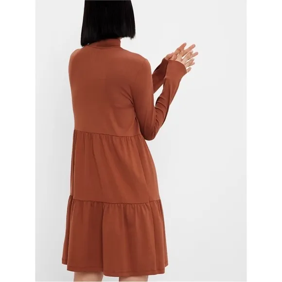 NWT GAP Modern Mockneck Tiered Mini Dress