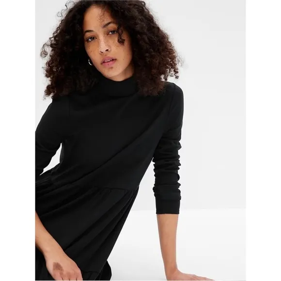 NWT GAP Modern Mockneck Tiered Mini Dress