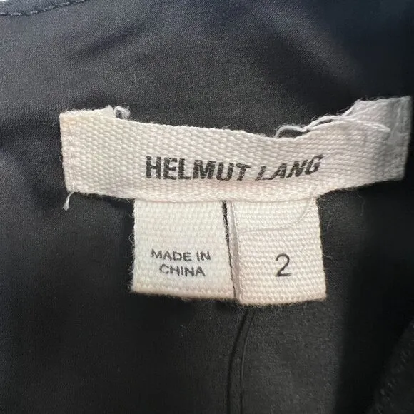 NWT Helmut Lang Fractal Mini Dress Faux Leather Leopard Satin Black Shift  2