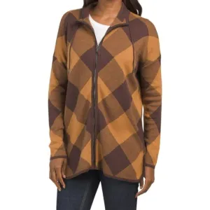 NWT JONES NEW YORK Women's Buffalo Plaid Lightweight Knit Full Zip Poncho Jacket
