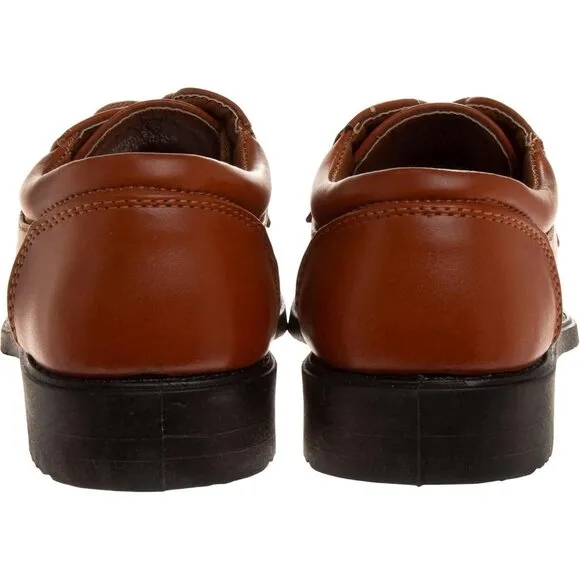 NWT Josmo Boys Dress Shoes Classic Lace-Up Oxford Formal Tan 2 Brown 6 Big Kid