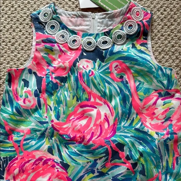 NWT Lilly Pulitzer Girls Classic Shift Dress Flamenco Beach SZ 4