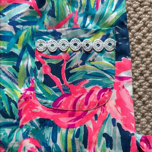 NWT Lilly Pulitzer Girls Classic Shift Dress Flamenco Beach SZ 4
