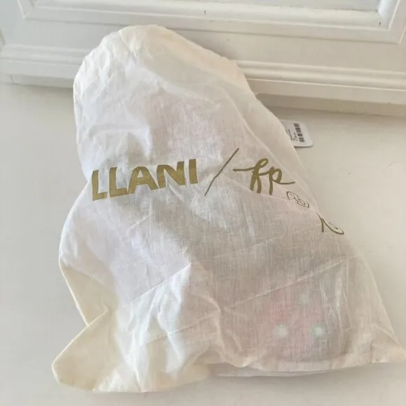 NWT Llani x Free People Boho Pink Embellished Fluffy Slippers Sz 36