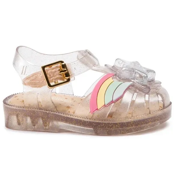 NWT MINI MELISSA Possession II Kids Sandals In Gold Size 5T