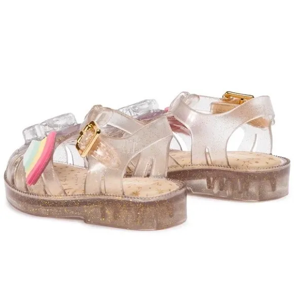 NWT MINI MELISSA Possession II Kids Sandals In Gold Size 5T