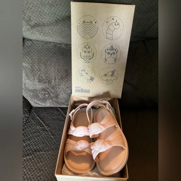 NWT MINI MELISSA Velvet Kids Sandals Size 9T