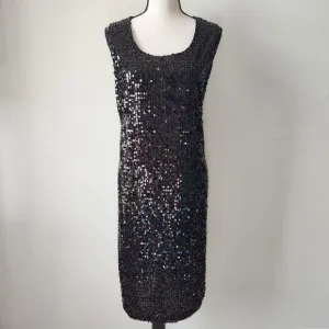 NWT Modern Metallics Avenue Womens 18/20 Black Full Sequin Dress