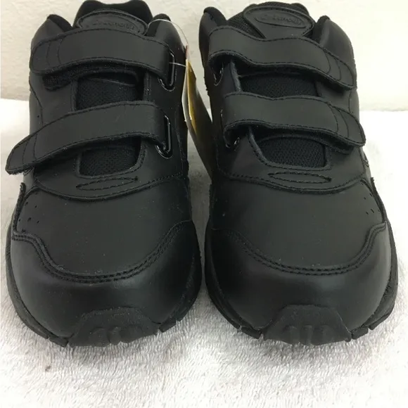 NWT New Dr. Scholl’s Mens Black Pursuit Leather Velcro Sneaker Shoe Size 10.5EE