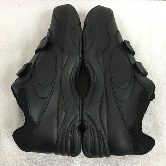 NWT New Dr. Scholl’s Mens Black Pursuit Leather Velcro Sneaker Shoe Size 10.5EE
