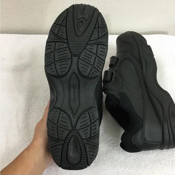 NWT New Dr. Scholl’s Mens Black Pursuit Leather Velcro Sneaker Shoe Size 10.5EE