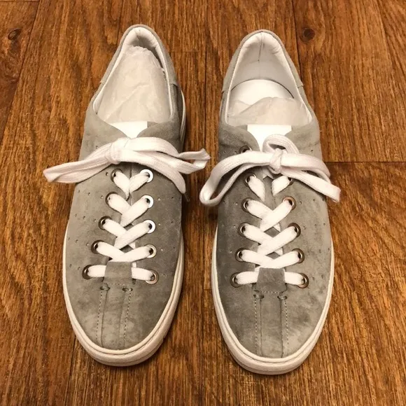 NWT Rag &amp; Bone Linden Gray Cemento Suede Platform Sneakers Shoes Size 9.5 (39.5)