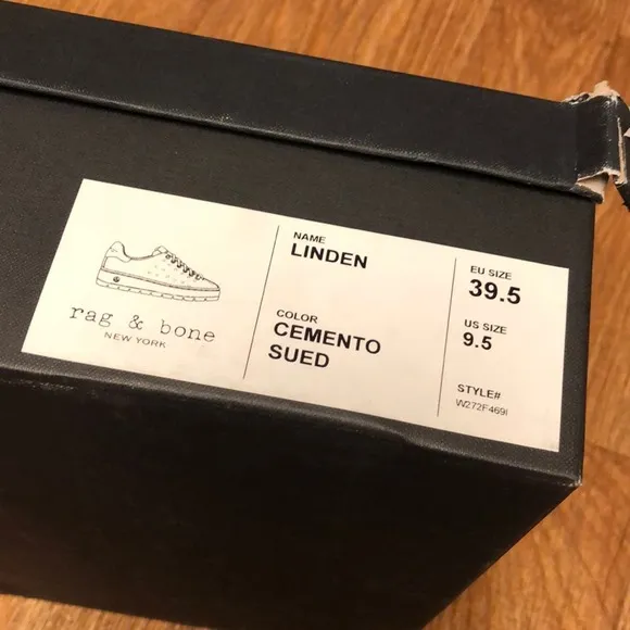 NWT Rag &amp; Bone Linden Gray Cemento Suede Platform Sneakers Shoes Size 9.5 (39.5)