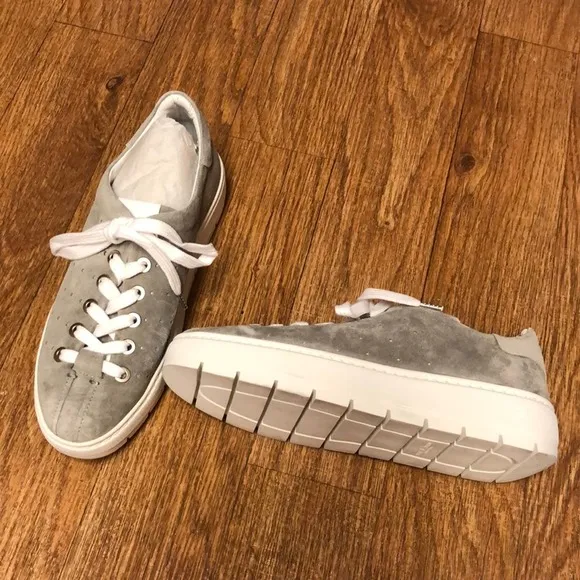 NWT Rag &amp; Bone Linden Gray Cemento Suede Platform Sneakers Shoes Size 9.5 (39.5)