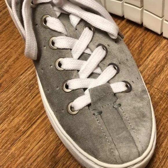 NWT Rag &amp; Bone Linden Gray Cemento Suede Platform Sneakers Shoes Size 9.5 (39.5)