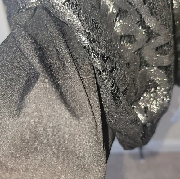 NWT Ralph Lauren Black Silver Lace Metallic Sleeveless Sheath Dress