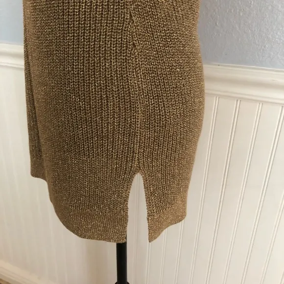 NWT Ralph Lauren Gold Shimmer Metallic Tunic Top Shirt Dress Size M