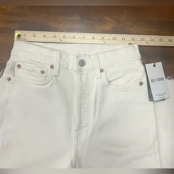NWT! Re/Done | Comfort Stretch High Rise Stove Pipe Jeans | Vintage White | 25