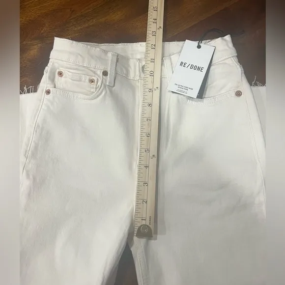 NWT! Re/Done | Comfort Stretch High Rise Stove Pipe Jeans | Vintage White | 25