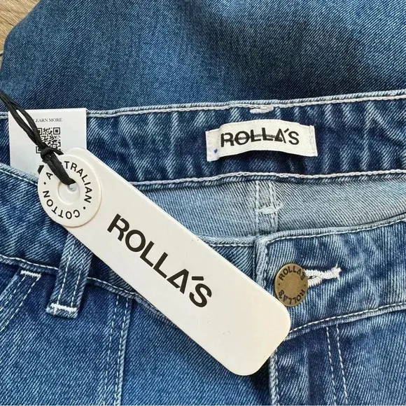 NWT Rolla's East Coast Flare Patch Pocket Flared Jeans Denim High Rise Blue