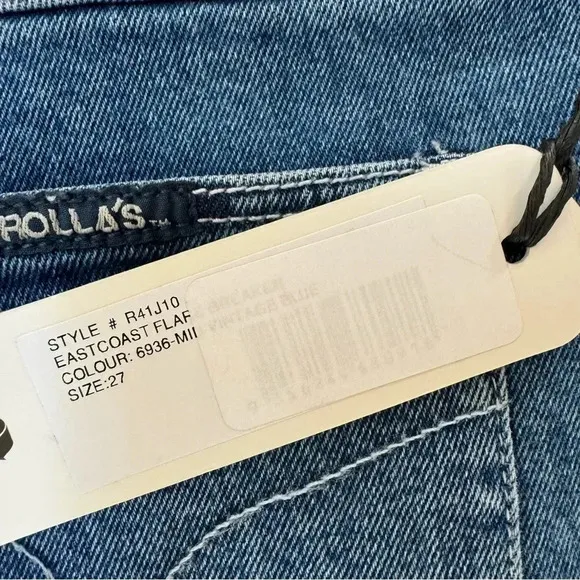 NWT Rolla's East Coast Flare Patch Pocket Flared Jeans Denim High Rise Blue