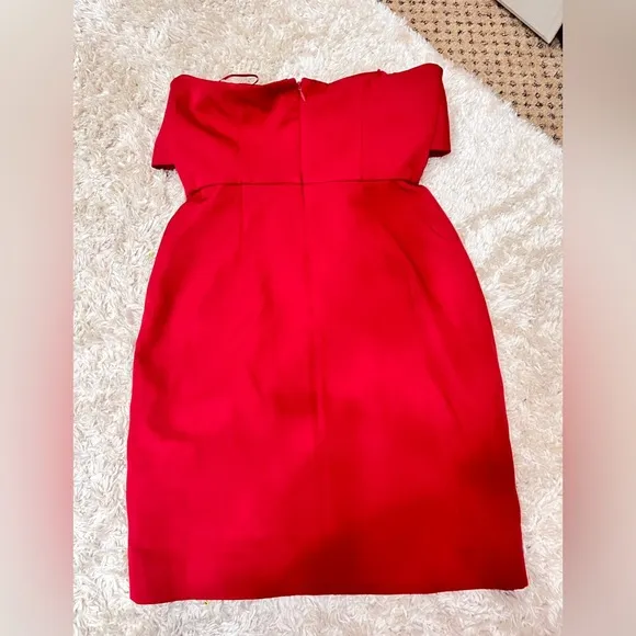 NWT SAM EDELMAN Bow Strapless Sheath Cocktail Red Mini Dress MSRP $128 SIZE 2