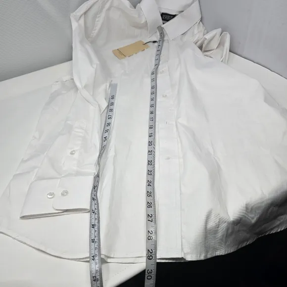 NWT‎ Scotch &amp; Soda Men's White Dress Shirt Size 18/46 Shop011mwhite Modern Fit.