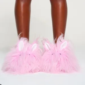 NWT Skims Fluffy Pink Bunny Slippers new