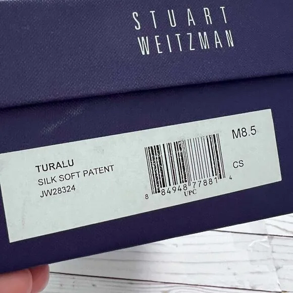 NWT Stuart Weitzman Women's Silk Soft Patent Open Toe Pump Shoes Size 8.5