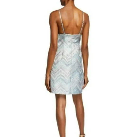 NWT Stunning Laundry By Shelli Segal Metallic Shimmer Cocktail Party Mini Dress