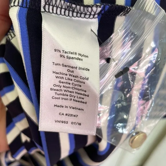 NWT Talbots Marine Strips White &amp; Blue Dress Size Medium