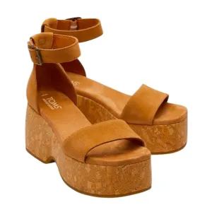 NWT TOMS LAILA TAN SUEDE WEDGE SLINGBACK SUMMER SHOES WOMENS SIZE 9 NEW IN BOX