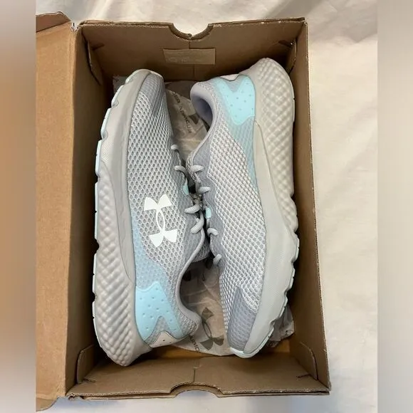 NWT Under Armour Women's Charged Rogue Gray &amp; Blue Running Shoes size 10.5