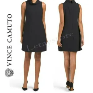 NWT Vince Camuto Drape Neck Cocktail Shift Mini Dress