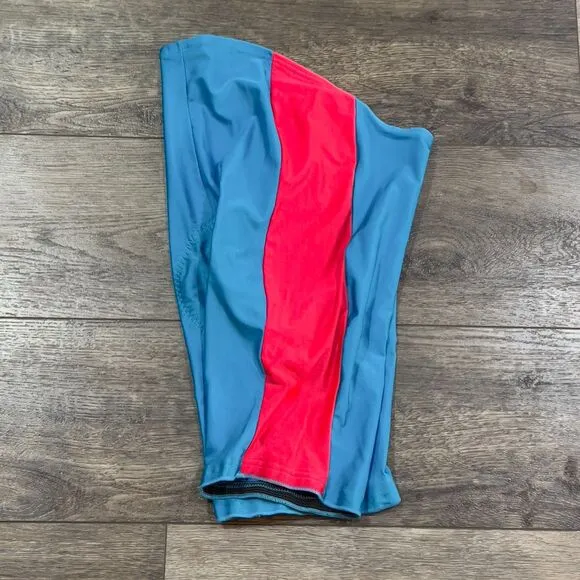 NWT! Vintage 80s Paramount Design Group Turquoise/Red Padded Bike Shorts Mens XL