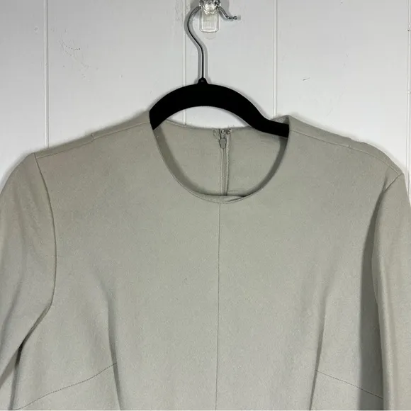 NWT Vintage Alison Ayres Worsted Wool Dress 1965 Cream and Gray 16 (modern S)