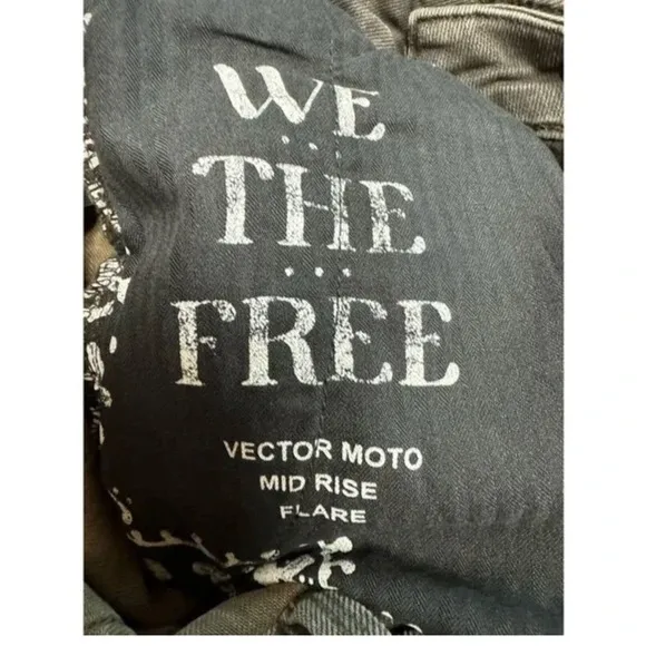 NWT We the Free Vector Moto Mid Rise Flare Size 30 Black