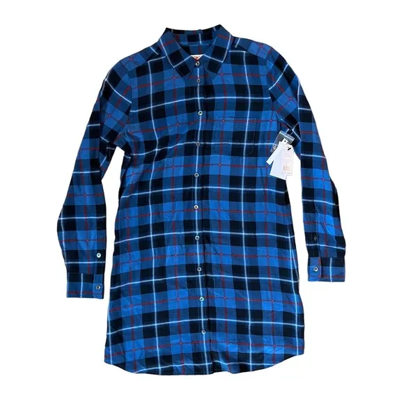 NWT Women's EQUIPMENT Classic Blue Brett‎ Dress SZ S