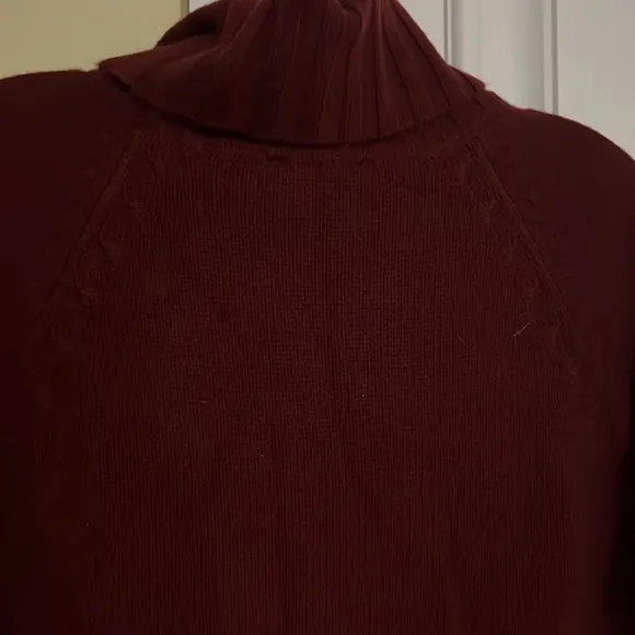 NWT- XS-Ann Taylor 100% Cashmere Turtleneck Tunic Sweater - Tinto Red